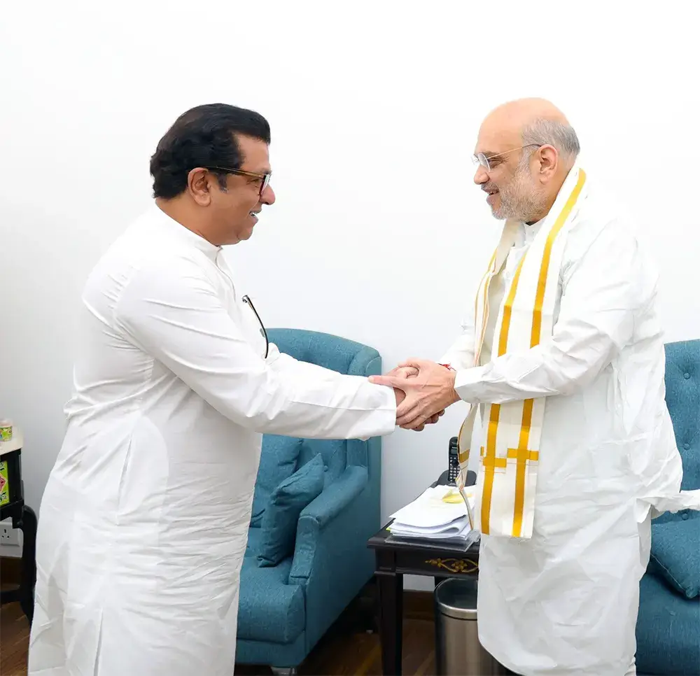 MNS chief Raj Thackeray meets Union Home Minister Amit Shah, in Delhi